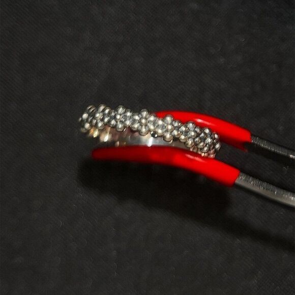 Silver 925 Flower Link Band Ring - Picture 3 of 10